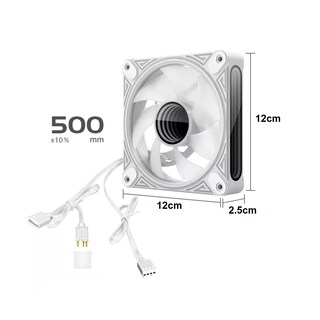 Foto 3 | Ventilador De Gamer Dm1 120mm Argb Para Computadora Eo Safe Imports Esi-11010 Blanco