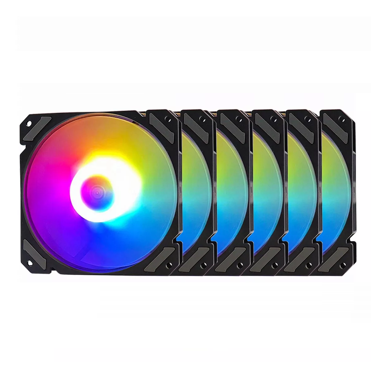 Foto 2 pulgar | Kit 6 Ventiladores Pc Gamer 120mm Rgb Disipadores para Cpu Eo Safe Imports Esi-11009 Negro