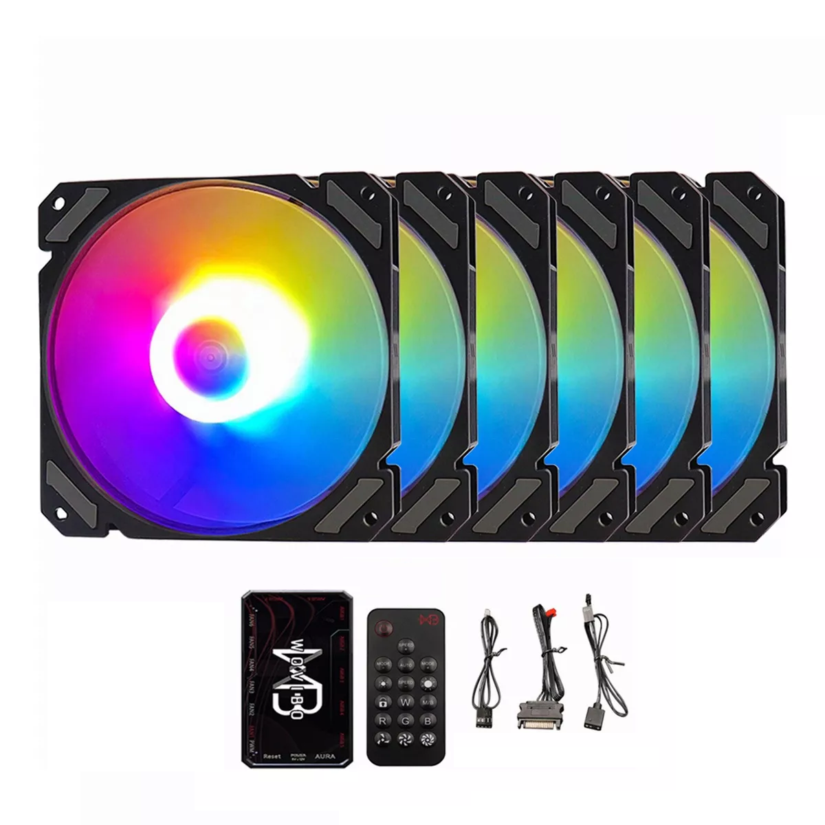 Foto 3 pulgar | Kit 6 Ventiladores Pc Gamer 120mm Rgb Disipadores para Cpu Eo Safe Imports Esi-11009 Negro