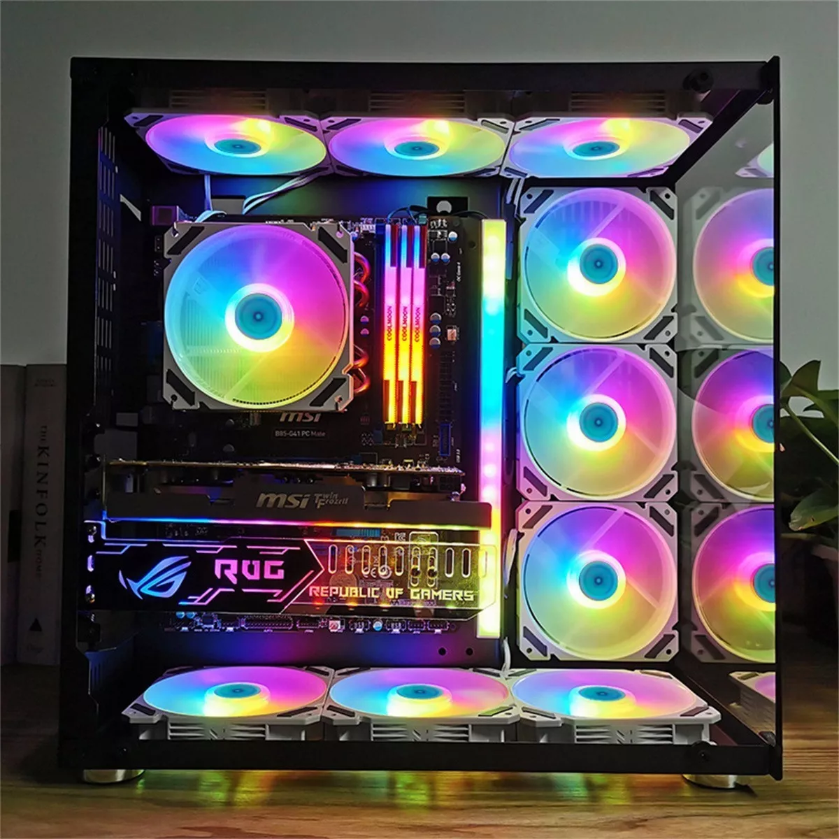 Foto 4 pulgar | Kit 6 Ventiladores Pc Gamer 120mm Rgb Disipadores para Cpu Eo Safe Imports Esi-11009 Negro