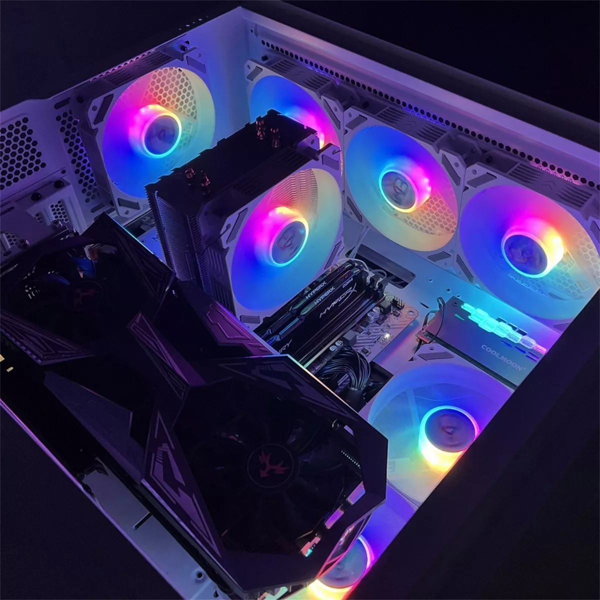 Foto 4 | Kit 6 Ventiladores Pc Gamer 120mm Rgb Disipadores para Cpu Eo Safe Imports Esi-11009 Negro