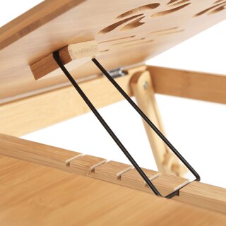 Foto 2 | Mesa De Cama Ajustable De Bambú Con Cajón, Songmics