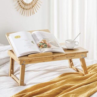 Foto 4 | Mesa De Cama Ajustable De Bambú Con Cajón, Songmics