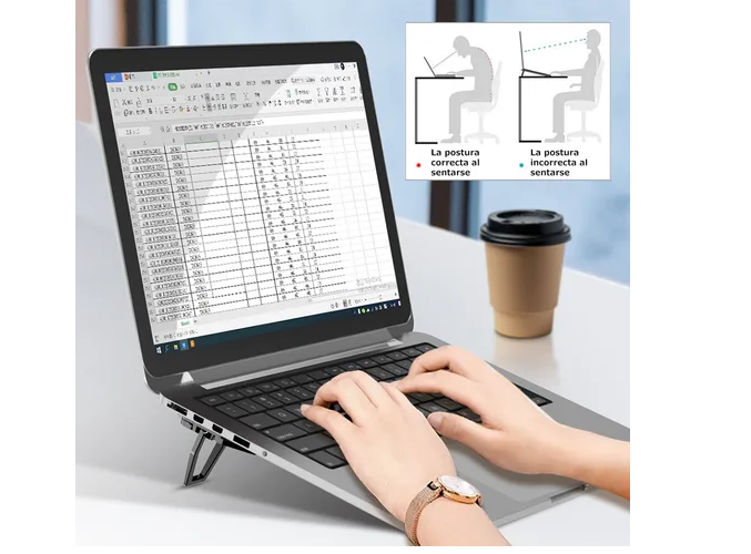 Foto 4 pulgar | Aiyujiwu Soporte Para Laptop Ergonómico Aleación De Zinc