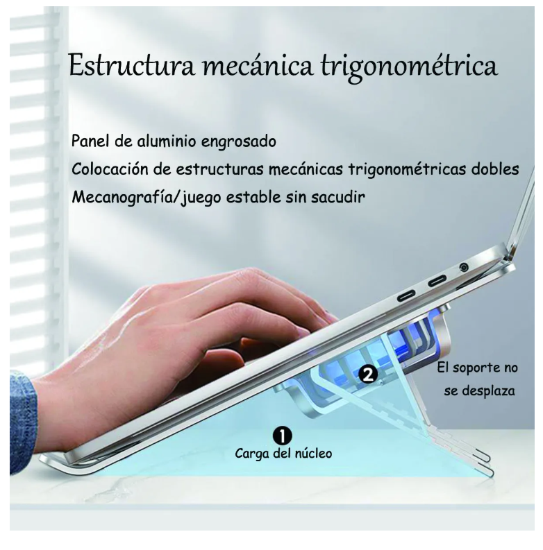 Foto 4 pulgar | Soporte Xtellar Base Para Laptop Con Doble Ventilador Ajustable