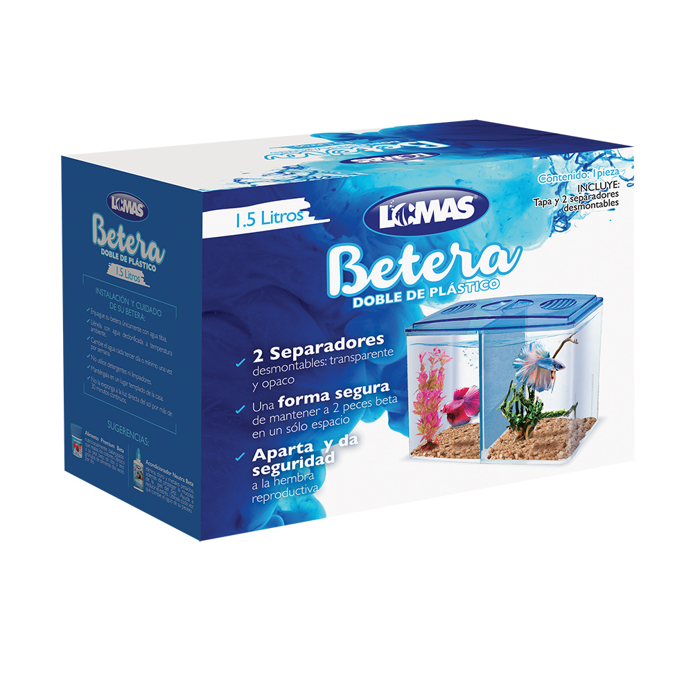 Foto 3 pulgar | Pecera  para Pez Betta Lomas Doble 1.5 l