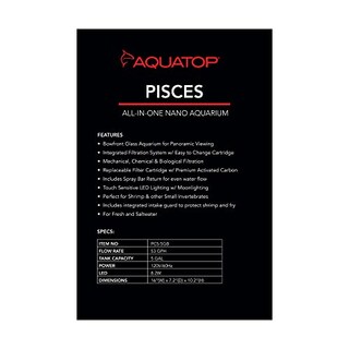 Foto 2 | Aquatop Aquatop Piscis, Cristal Con Forma De Bala, 19 Litros, Con Luz Led - Venta Internacional.