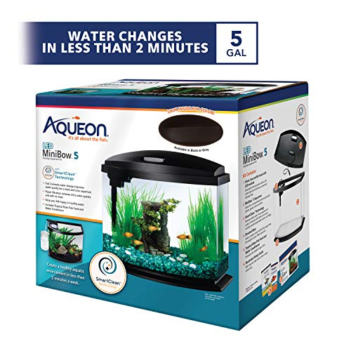 Foto 4 pulgar | Minibow Led Aquarium Aqueon, Tamaño Pequeño, Negro, 19 L, Con Smartclean - Venta Internacional.