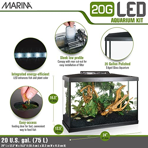 Foto 4 pulgar | Kit De Acuario Marina Para Pecera De 20 Galones Con Led - Venta Internacional.