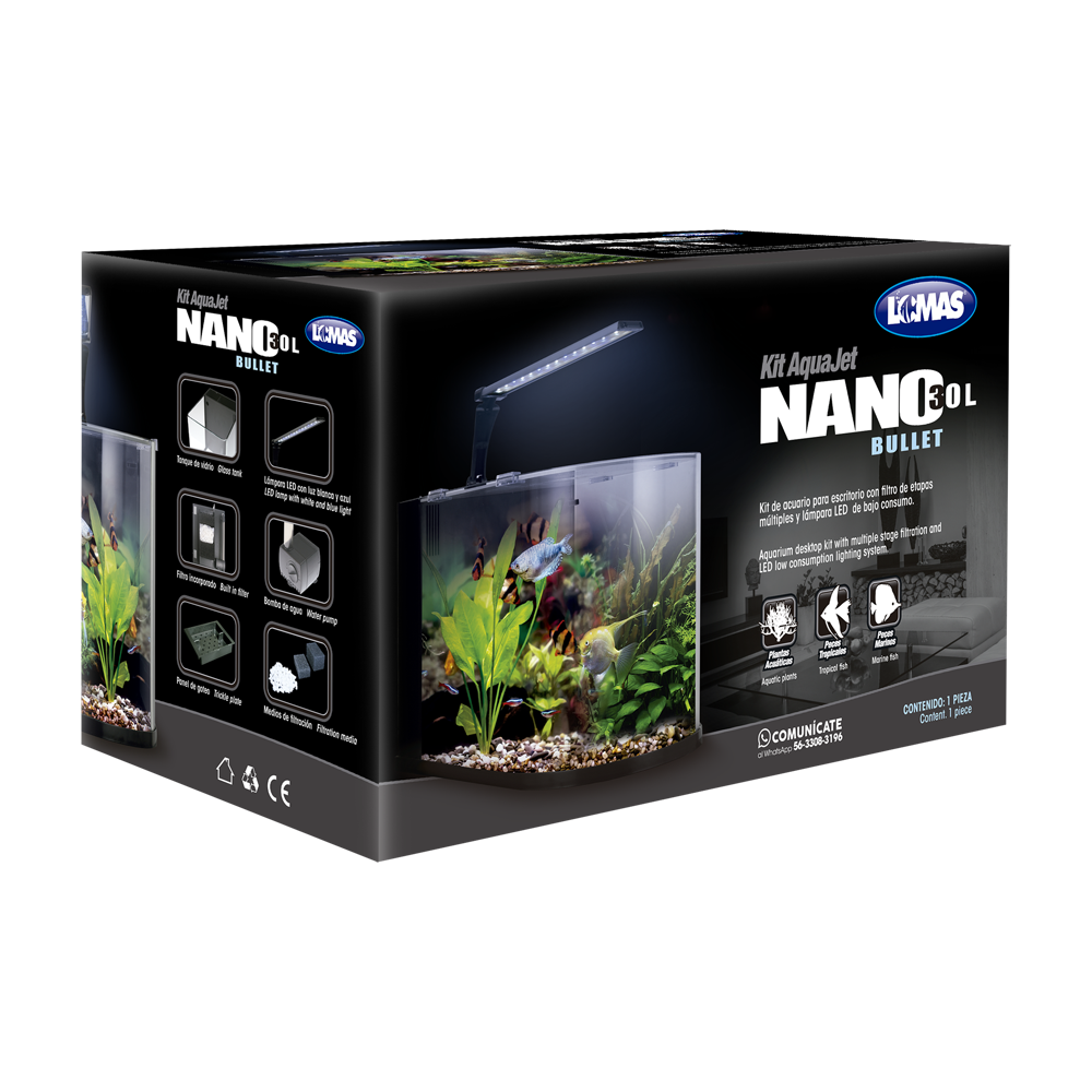 Foto 9 pulgar | Pecera Nano Bullet Lomas 30 Litros