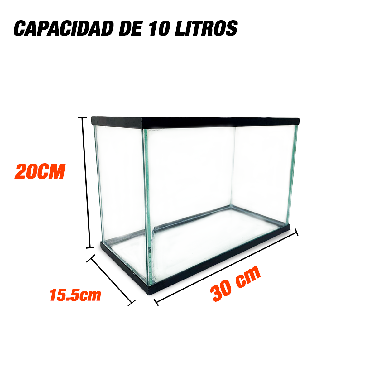 Foto 3 pulgar | Pecera Para Acuario O Terrario De 30x15x20 Capacidad 10l