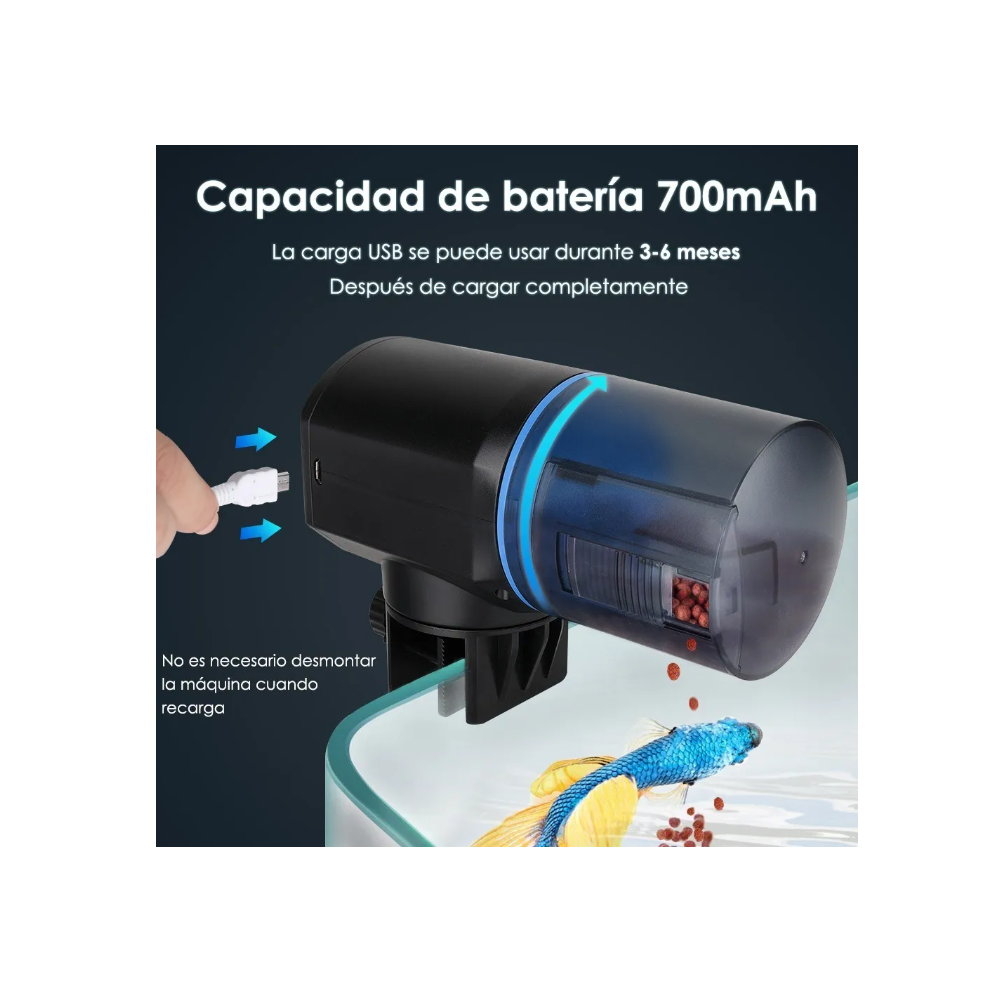 Foto 2 | Comedero Automático Dispensador Alimento Para Peces