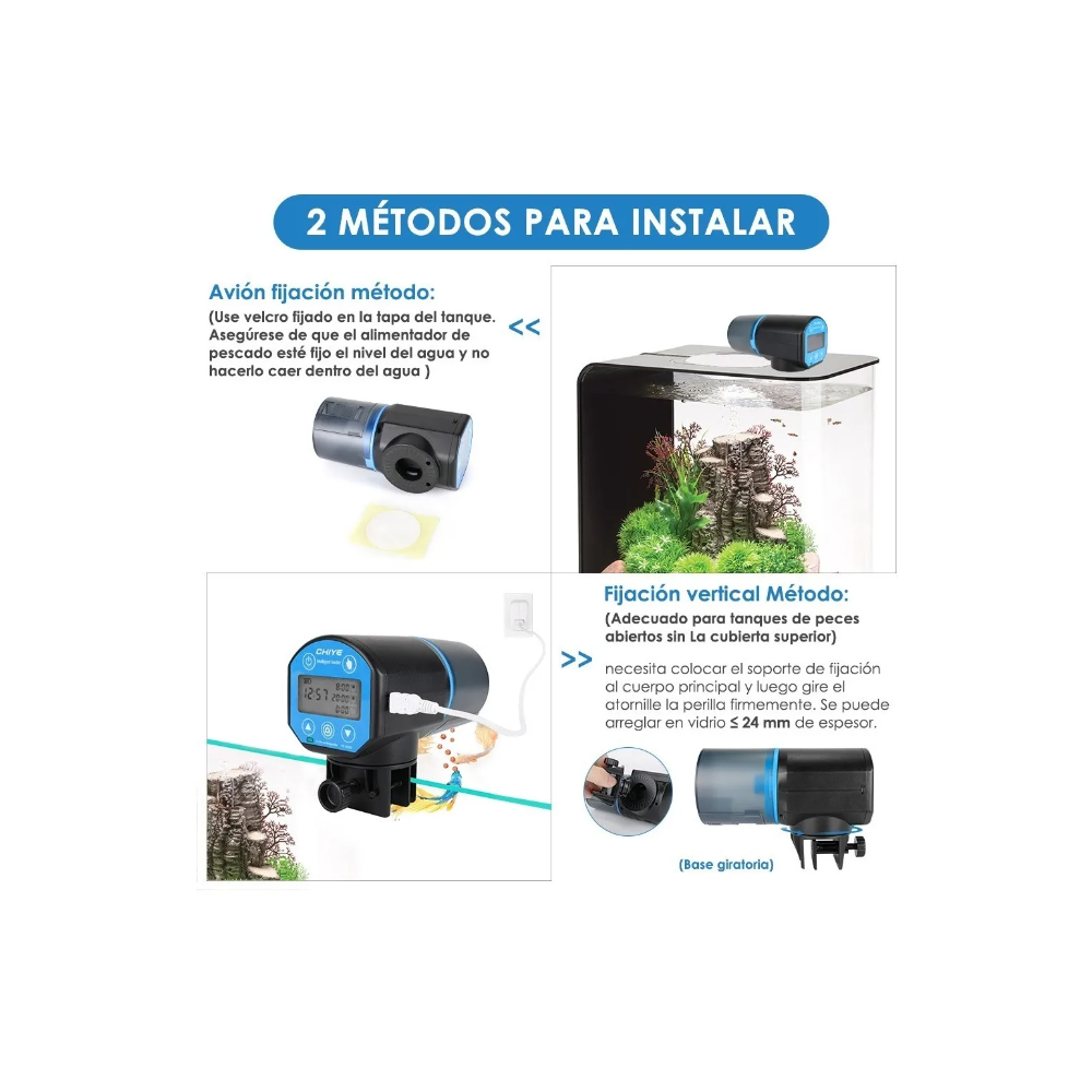 Foto 4 pulgar | Comedero Automático Dispensador Alimento Para Peces