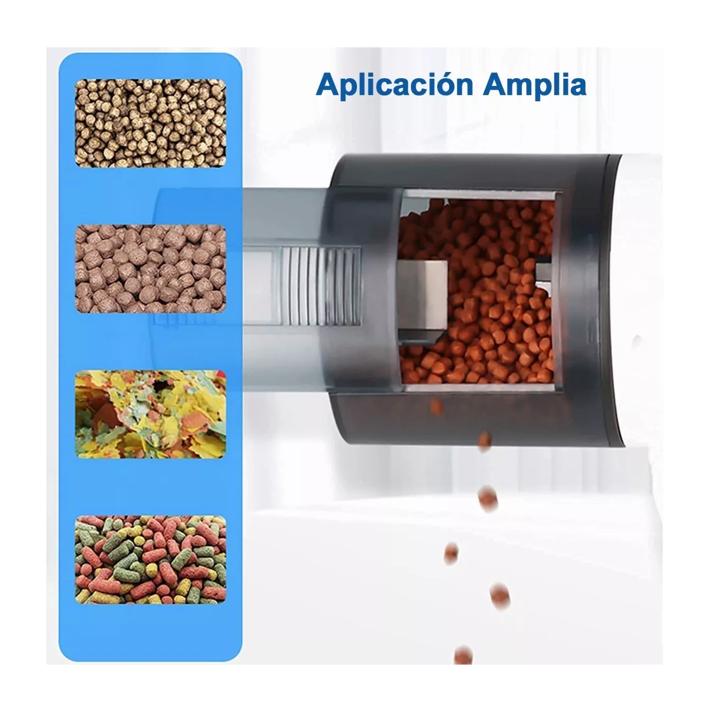 Foto 4 pulgar | Alimentador Dispensador Automático de Peces Capacidad 200 Ml Blanco/Negro