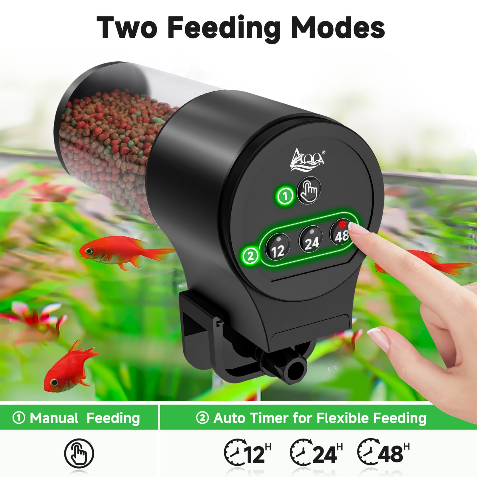 Foto 4 pulgar | Comedero Automático Para Peces Aqqa De 110 Ml De Capacidad Con Temporizador 12/24/48 H - Venta Internacional.