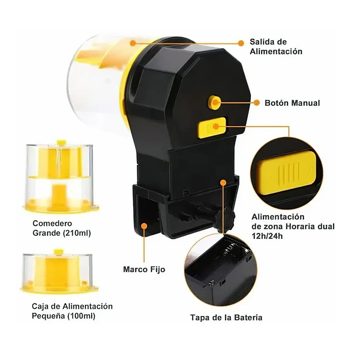 Foto 4 pulgar | Alimentador Automático Peces Dispensador Alimento Para Peces Eo Safe Importsesi-20233 Amarillo