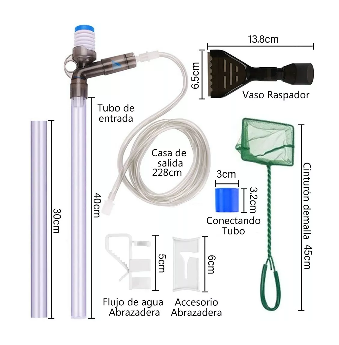 Foto 3 pulgar | Sifón Manual Para Acuarios Belug Pecera Lava Grava Kit De 9 En 1