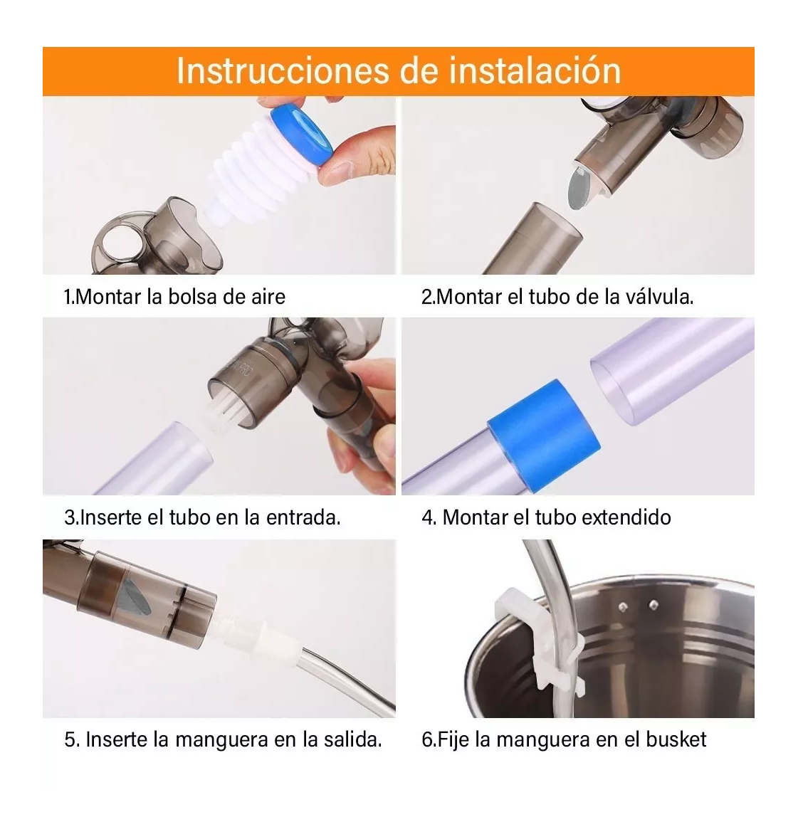 Foto 4 pulgar | Sifón Manual Para Acuarios Belug Pecera Lava Grava Kit De 9 En 1
