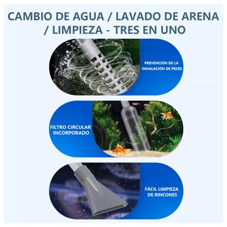 Foto 5 | Limpiador Manual Para Acuarios Pecera Lava Grava Eo Safe Imports Esi-15313 Transparente