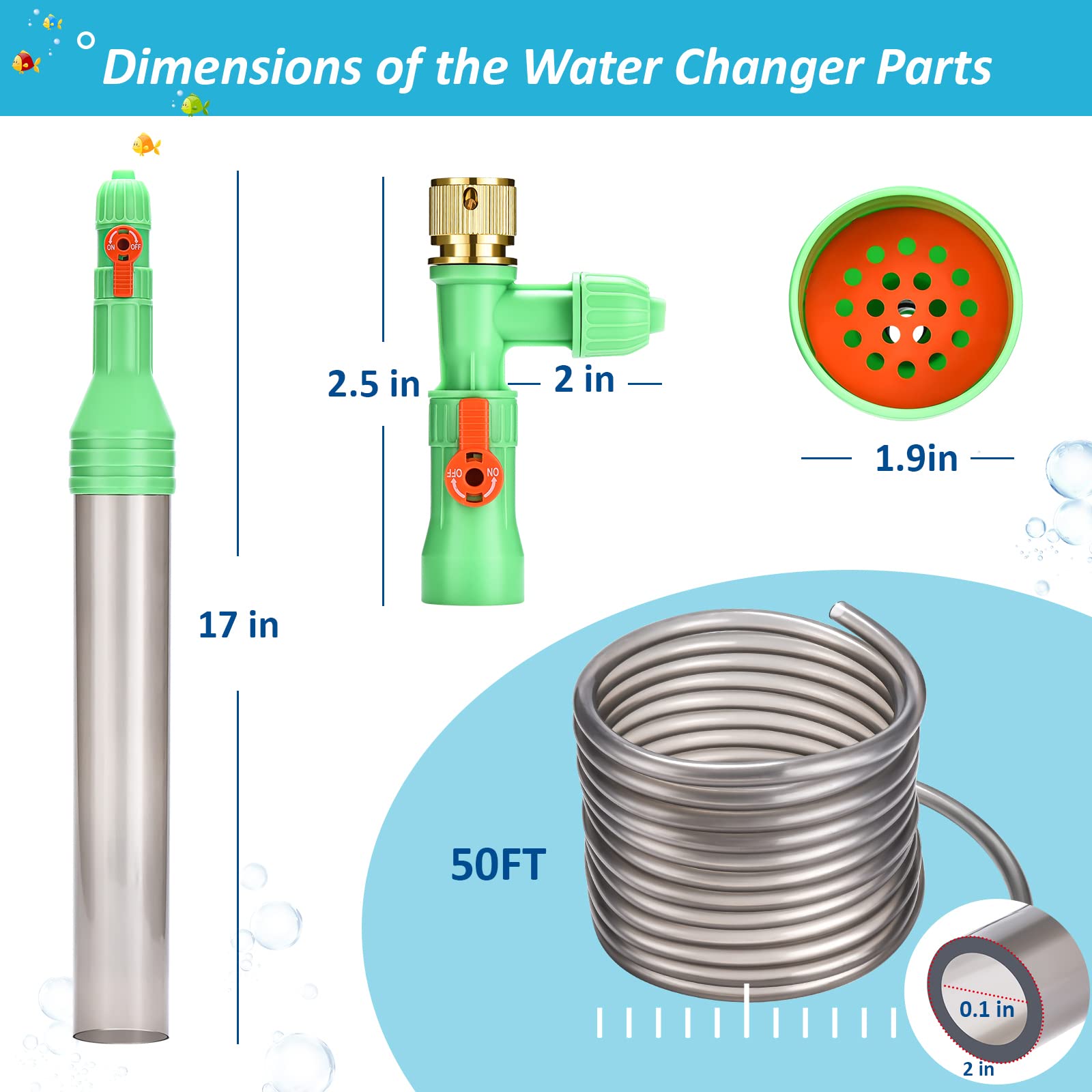 Foto 7 | Kit Cambiador De Agua Para Acuarios, Herramientas De Limpieza Para Peceras Zzm - Venta Internacional.