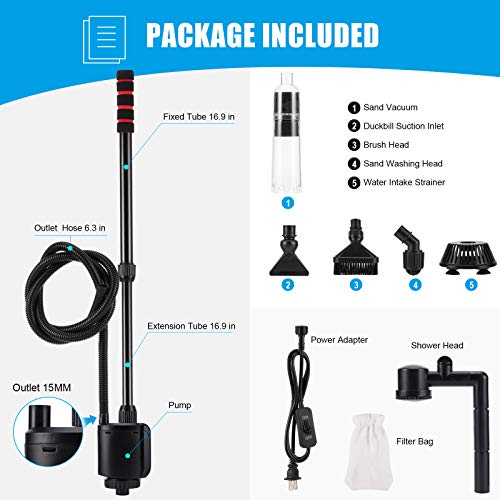Foto 3 pulgar | Limpiador De Grava Para Acuarios Aqqa, Peceras Eléctricas 6 En 1, 20 W - Venta Internacional.