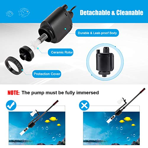 Foto 5 pulgar | Limpiador De Grava Para Acuarios Aqqa, Peceras Eléctricas 6 En 1, 20 W - Venta Internacional.