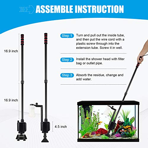 Foto 7 pulgar | Limpiador De Grava Para Acuarios Aqqa, Peceras Eléctricas 6 En 1, 20 W - Venta Internacional.