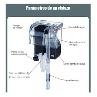 Foto 3 | Language Filtro Externo De Cascada Para Peceras Eo Safe Imports Esi-7874-1 Multicolor