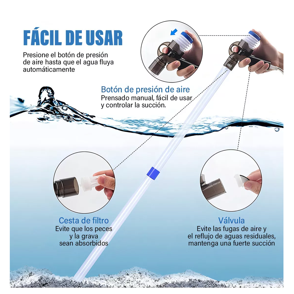 Foto 4 pulgar | Kit De 9 En 1 Sifon Manual Para Acuarios Pecera 9 Pzas Eo Safe Imports Esi-8411-1 Multicolor