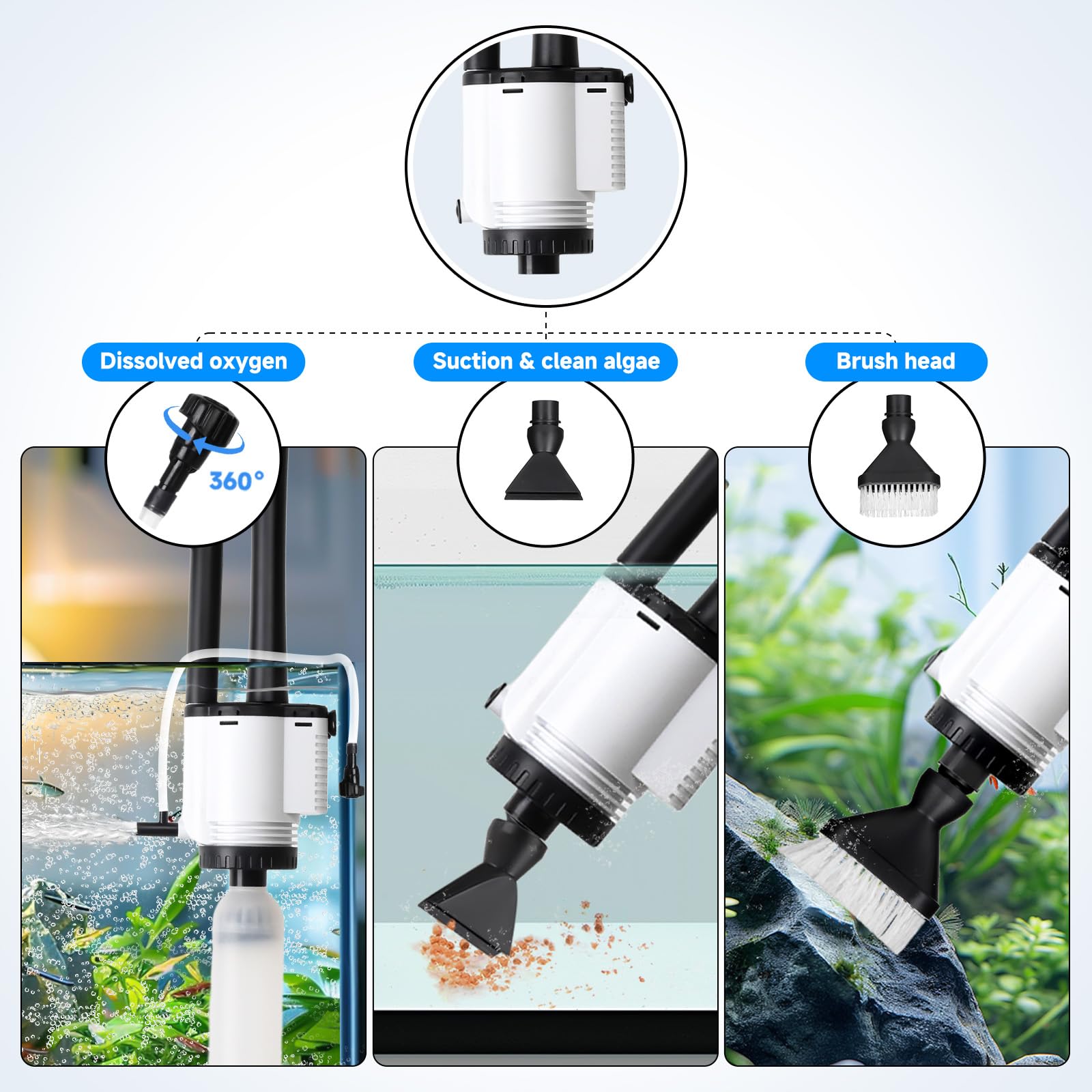 Foto 4 pulgar | Aspiradora Eléctrica De Grava Para Acuarios Aqqa 8 En 1 Para Pecera - Venta Internacional.