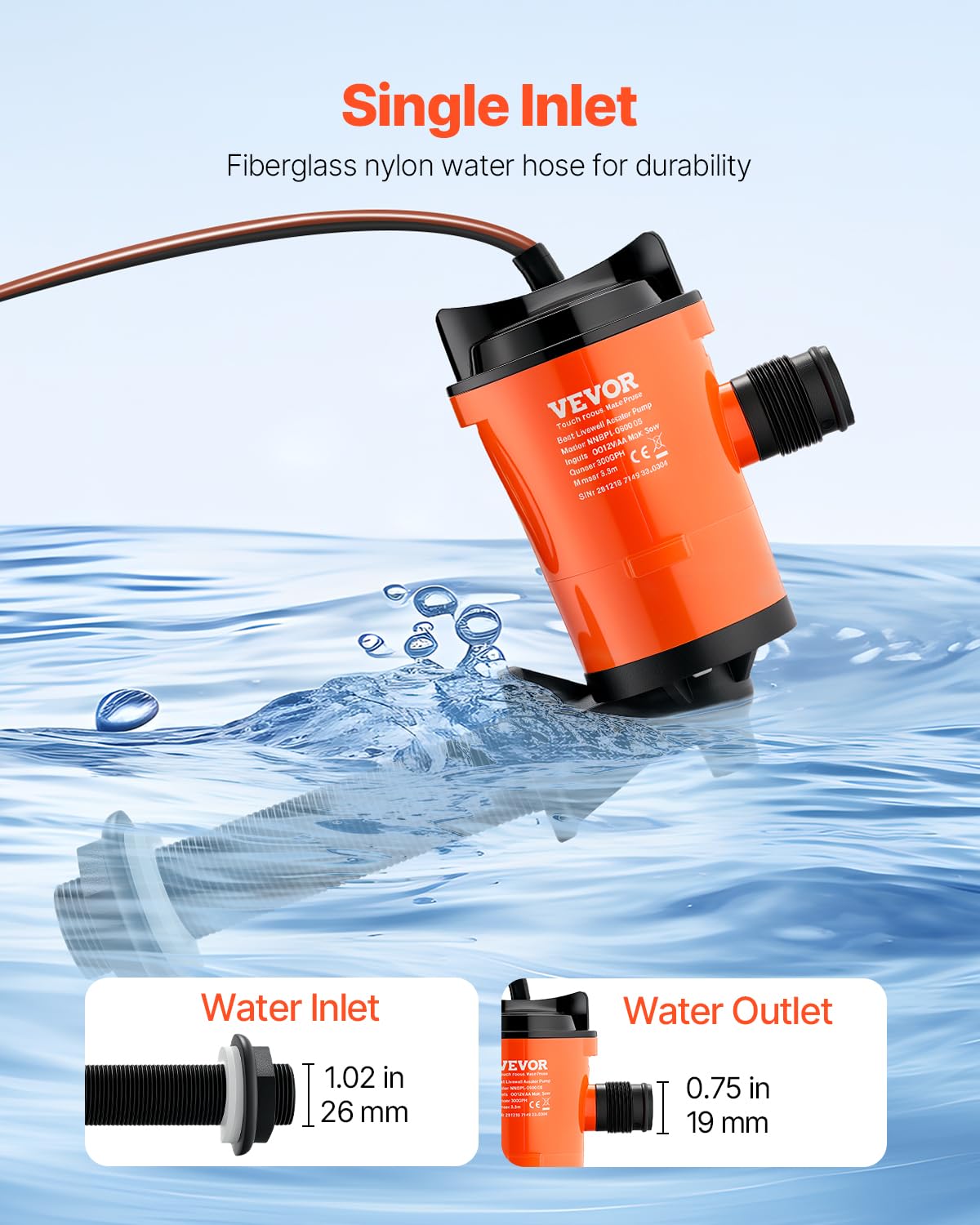 Foto 5 pulgar | Aireador Livewell Pump Vevor 800 Gph 12 V Para Barco Con Motor - Venta Internacional.