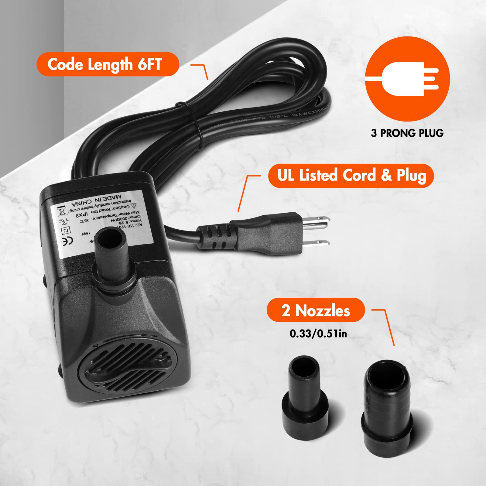 Foto 4 | Bomba De Agua Simple Deluxe 757l/h Sumergible 15w Para Acuario - Venta Internacional.