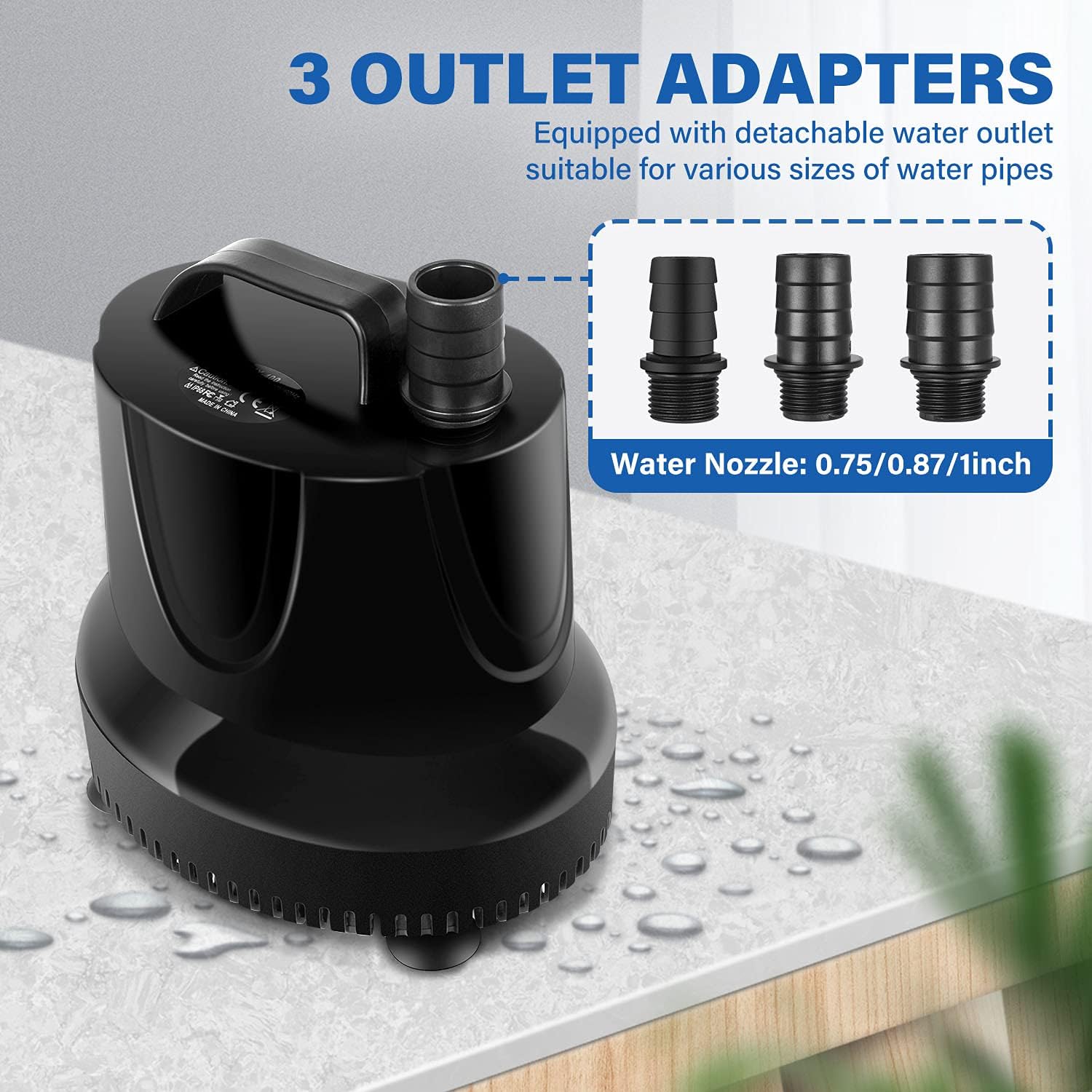Foto 5 pulgar | Bomba Para Fuente De Agua Simple Deluxe 2500l/h, 45 W, 8.2 Pies, Elevador - Venta Internacional.