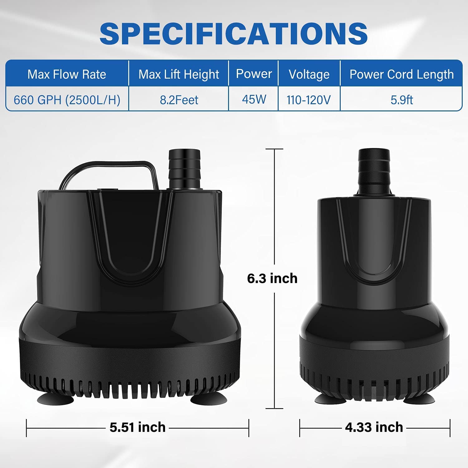 Foto 3 pulgar | Bomba De Agua Simple Deluxe, 45 W, 660 Gph, Sumergible Para Estanque - Venta Internacional.