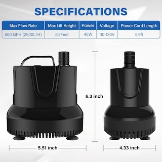 Foto 2 | Bomba De Agua Simple Deluxe, 45 W, 660 Gph, Sumergible Para Estanque - Venta Internacional.