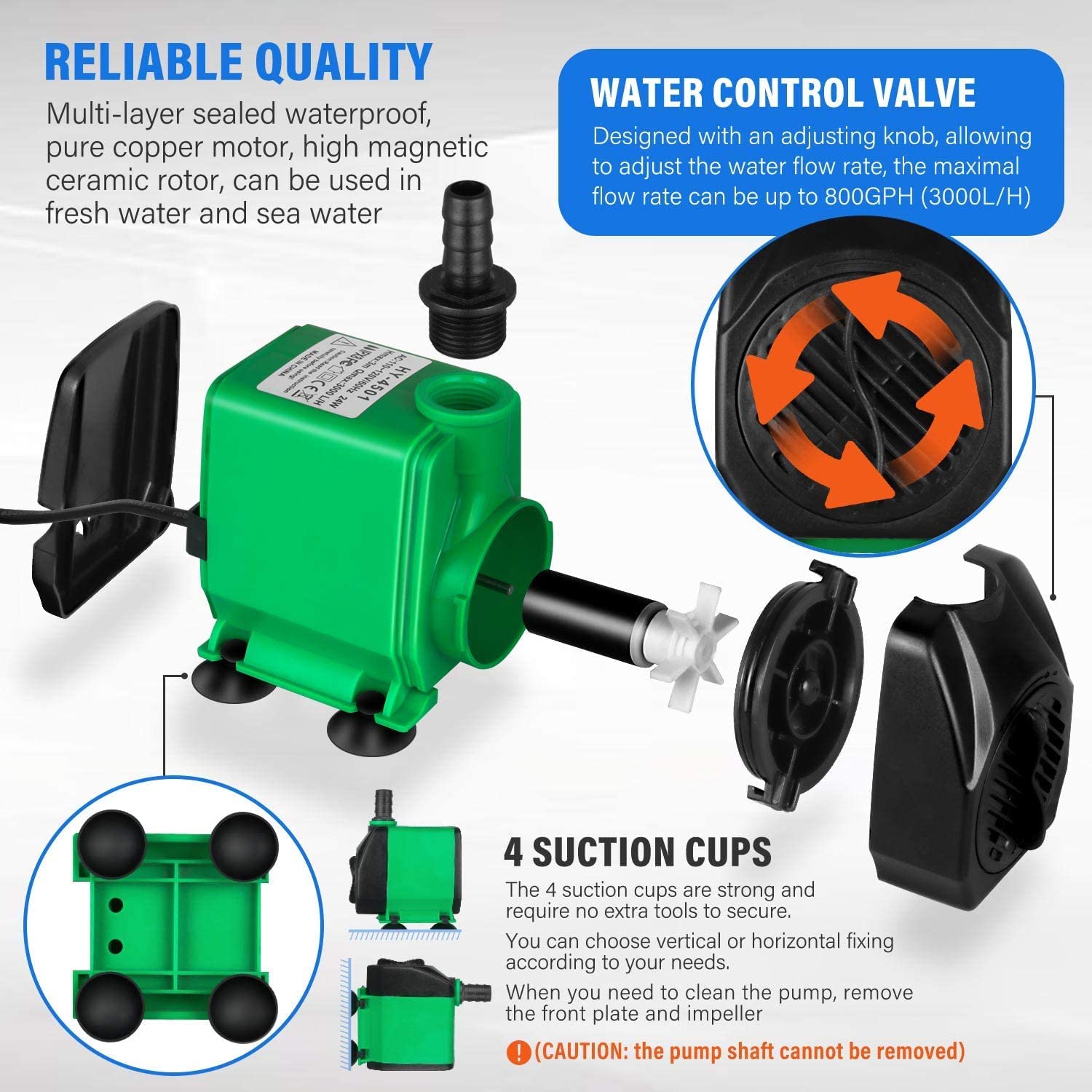 Foto 4 pulgar | Bomba Sumergible Simple Deluxe De 60 W, 3000 L/h, 10 Pies De Elevación, 800 Gph - Venta Internacional.