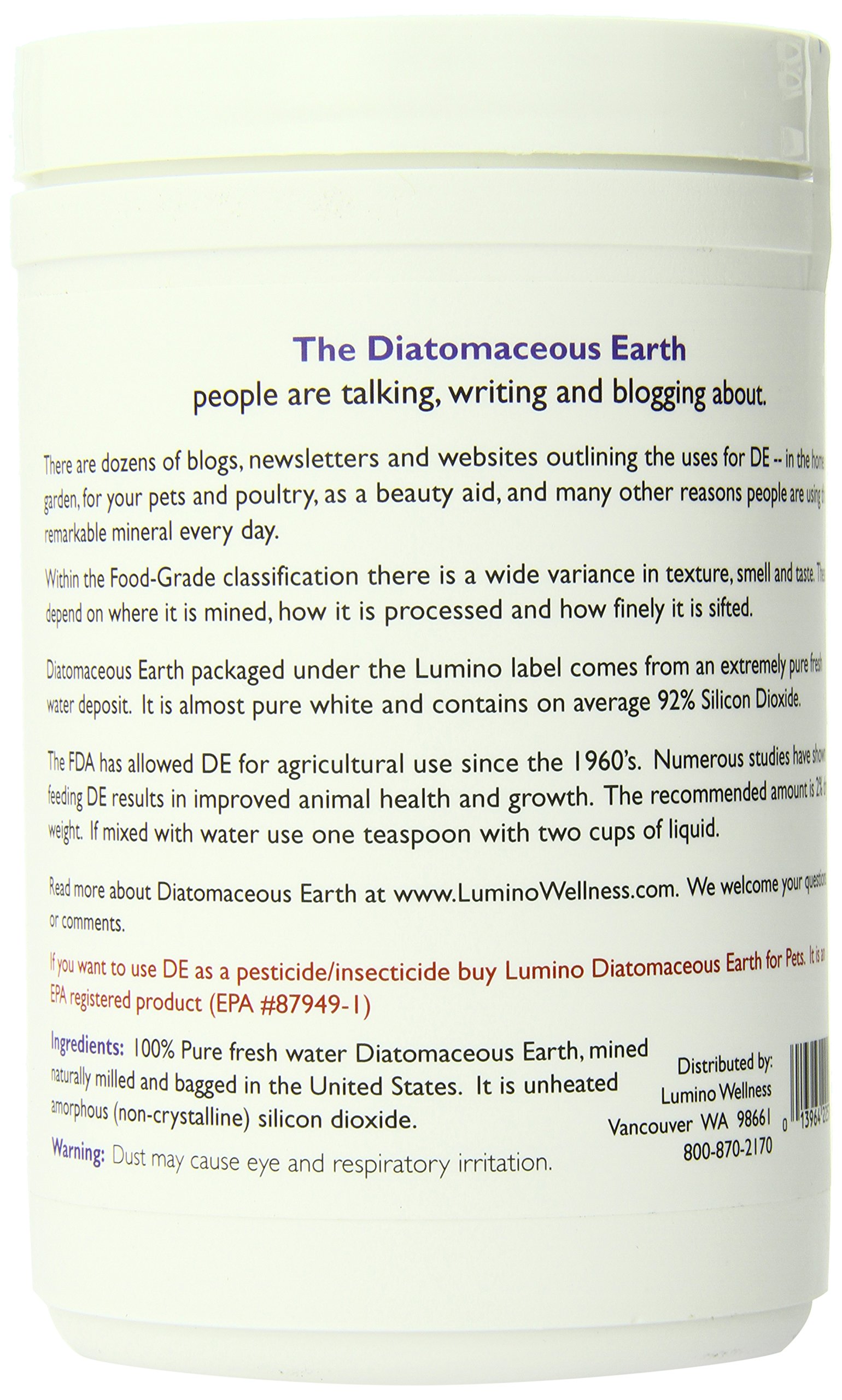 Foto 3 pulgar | Diatomaceous Earth Lumino Home, Agua Dulce Apta Para Uso Alimentario, 250 Ml - Venta Internacional.