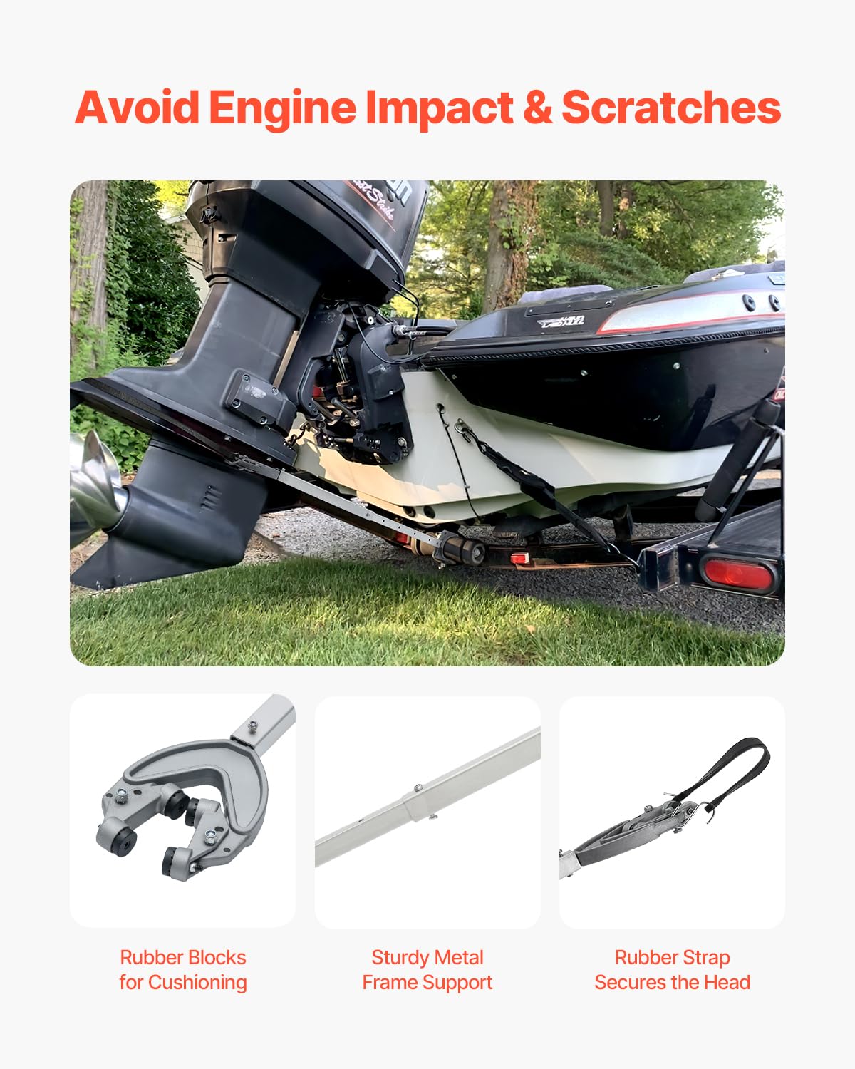 Foto 4 pulgar | Transom Saver Vevor Ajustable De 60 A 90 Cm Para Menos De 100 Hp - Venta Internacional.