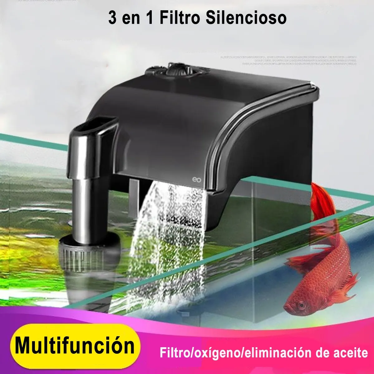 Foto 3 pulgar | Filtro De Cascada Para Pecera Y Acuario De 70 A 200 Litroseo Safe Importsesi-20237 Negro