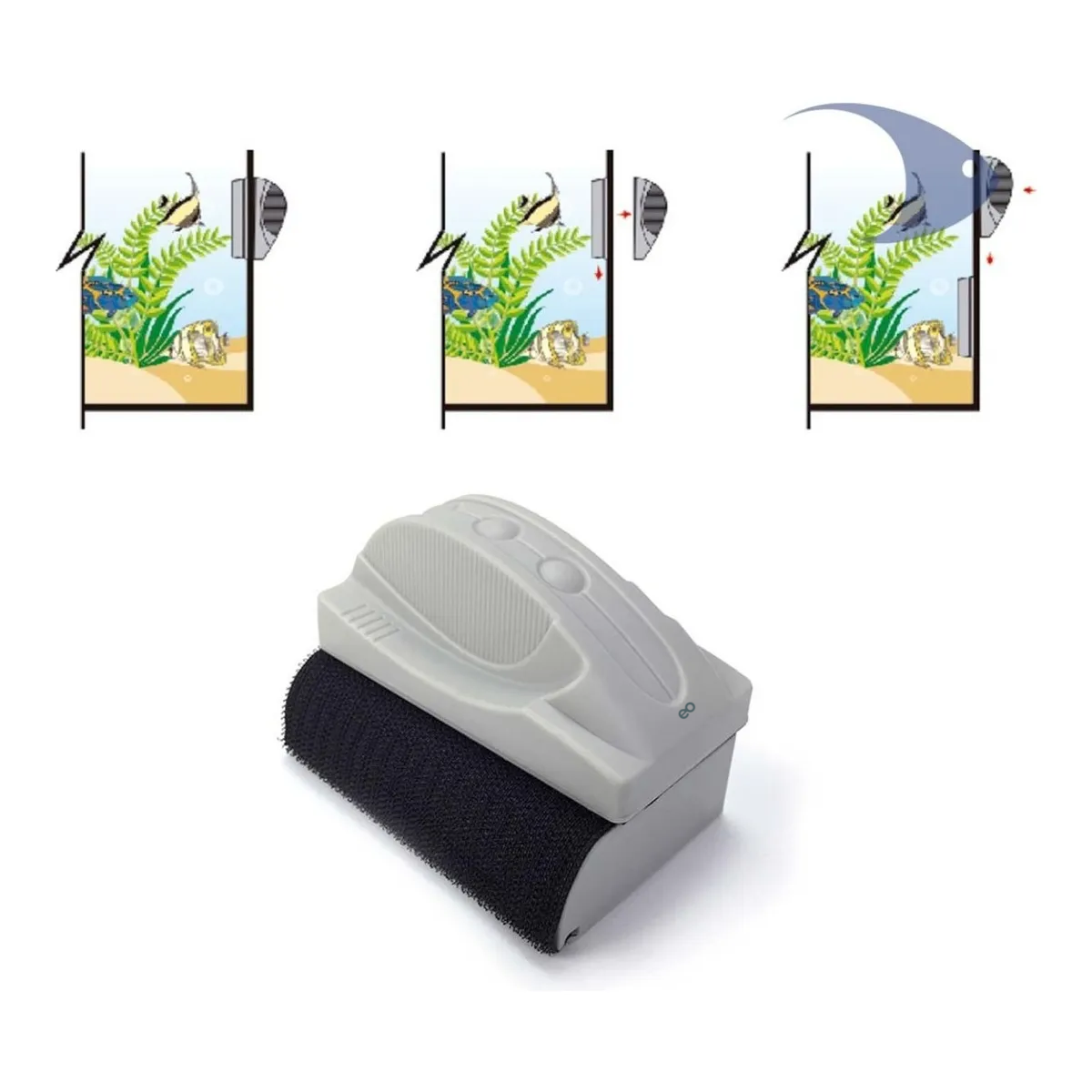 Foto 4 pulgar | Limpiador Magnético Para Acuarios De Vidrio Curvo Eo Safe Imports Esi-20238 Blanco