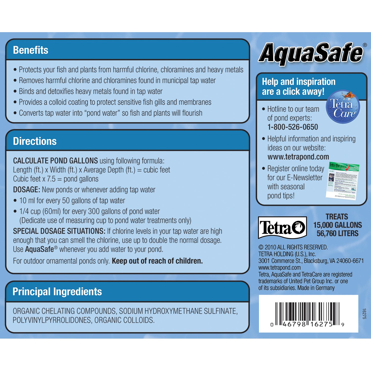 Foto 3 pulgar | Acondicionador De Agua Para Estanques Tetrapond Aquasafe 3l/101,4 Oz - Venta Internacional.