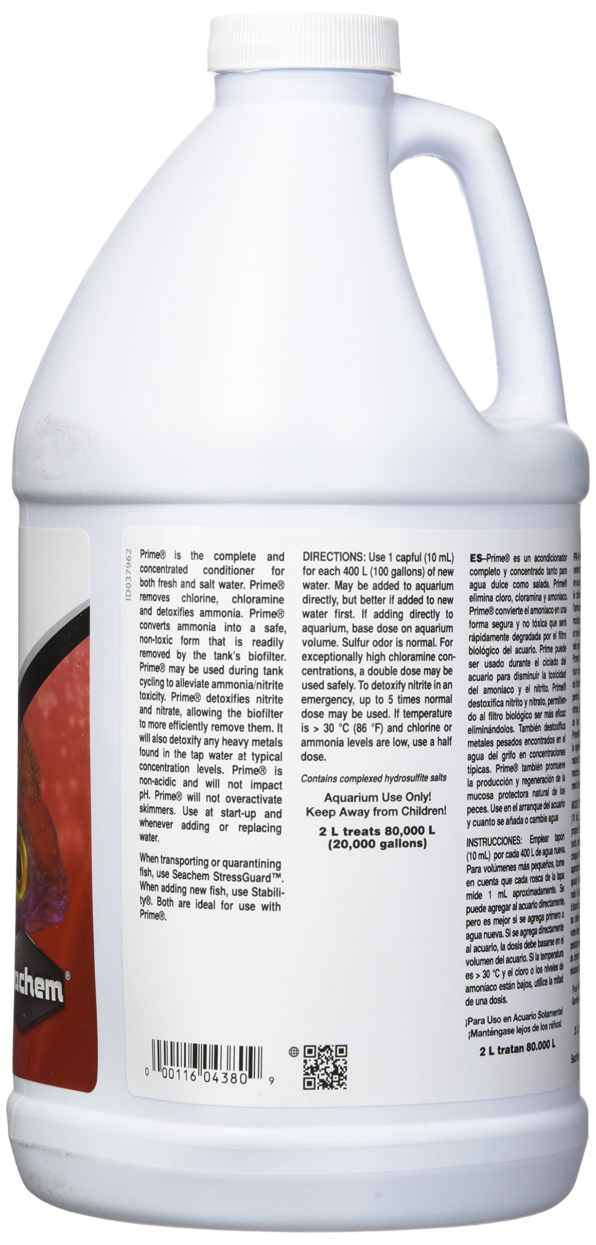 Foto 3 pulgar | Acondicionador Seachem Prime Para Agua Dulce Y Salada, 2 Litros - Venta Internacional.