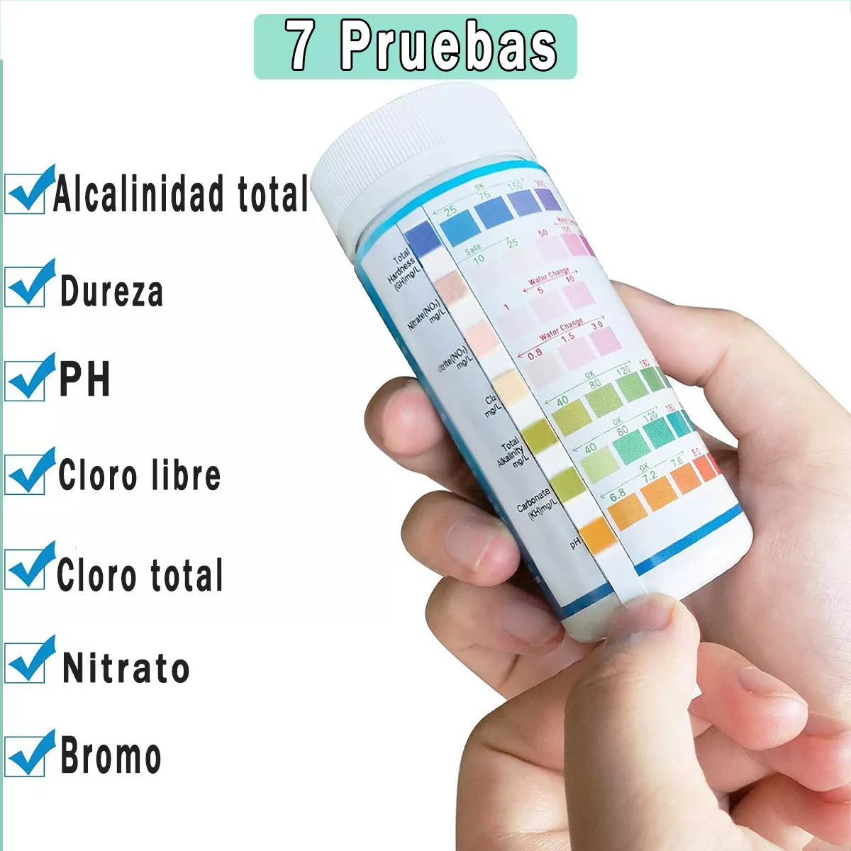 Foto 3 pulgar | Prueba Rápida Para Acuario 7 En 1,kh, Ph, No2, No3,gh Y Cl Eo Safe Imports Esi-16285 Blanco