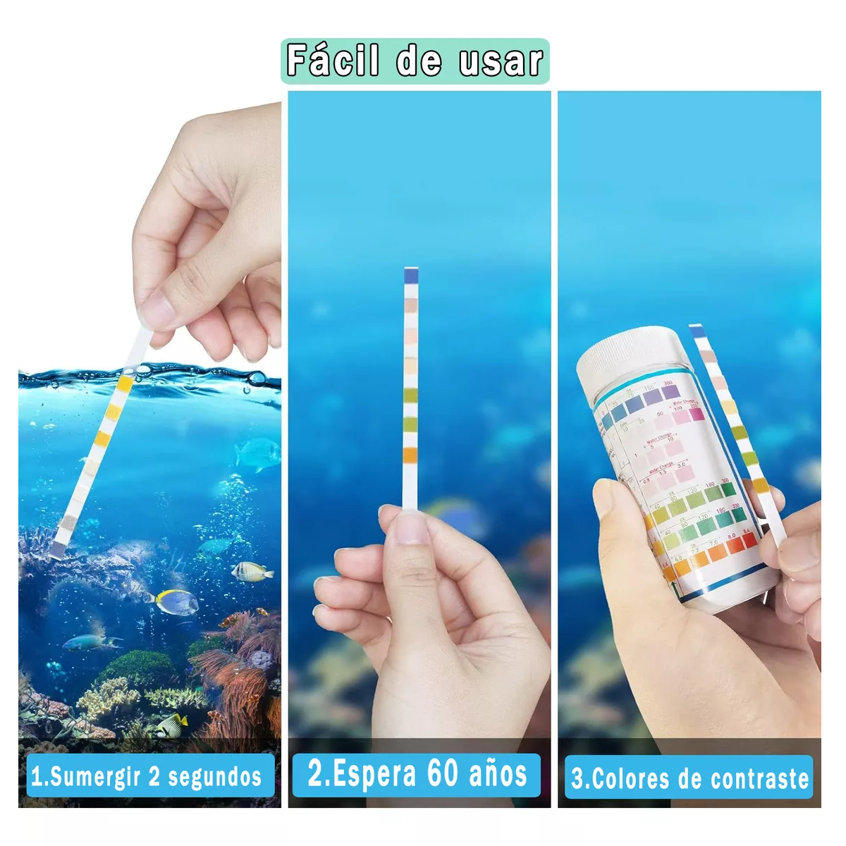 Foto 4 pulgar | Prueba Rápida Para Acuario 7 En 1,kh, Ph, No2, No3,gh Y Cl Eo Safe Imports Esi-16285 Blanco
