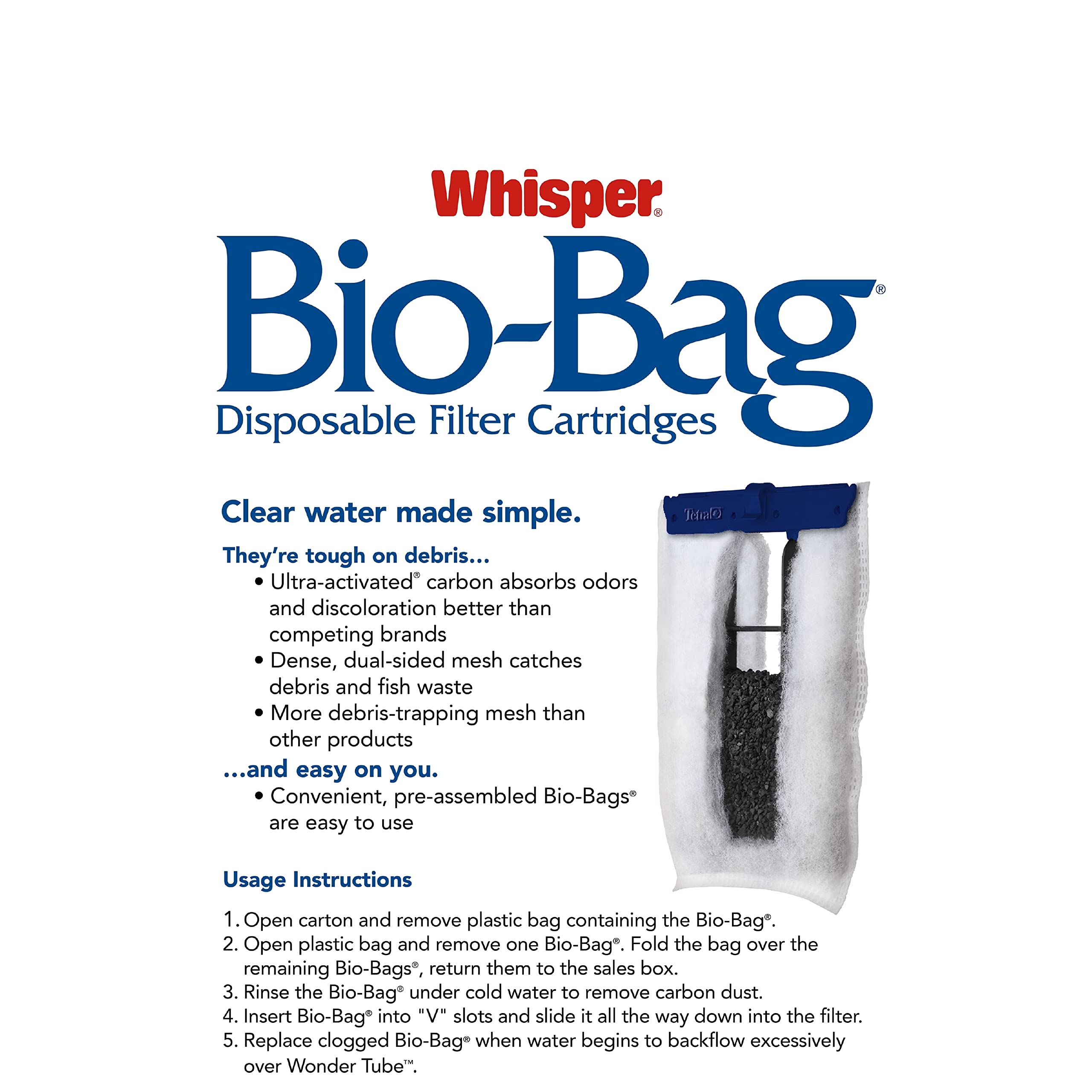 Foto 6 | Cartuchos De Filtro Tetra Whisper Bio-bag Para Acuarios, Paquete De 3 - Venta Internacional.