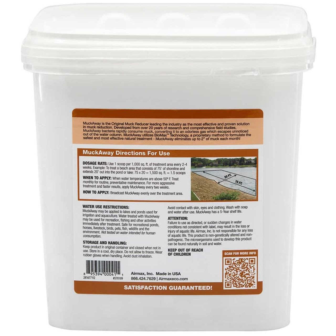 Foto 3 pulgar | Bacterias Beneficiosas Airmax Muckaway Para Estanques Al Aire Libre, 48 Cucharadas - Venta Internacional.