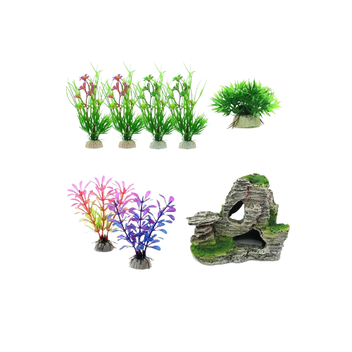 Foto 2 pulgar | Plantas Artificiales Decorativas Acuario Pecera 13 Pcs