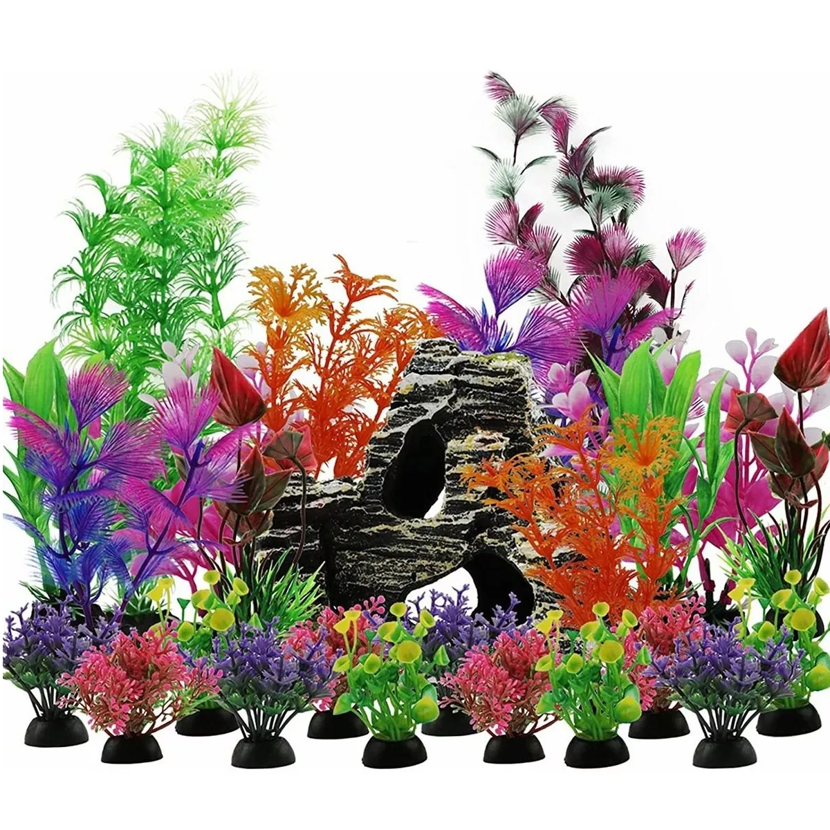 Foto 2 pulgar | Set de Plantas Artificiales Eo Safe Imports Esi-7871 Multicolor Decorativas para Acuario Pecera 25 PZAS
