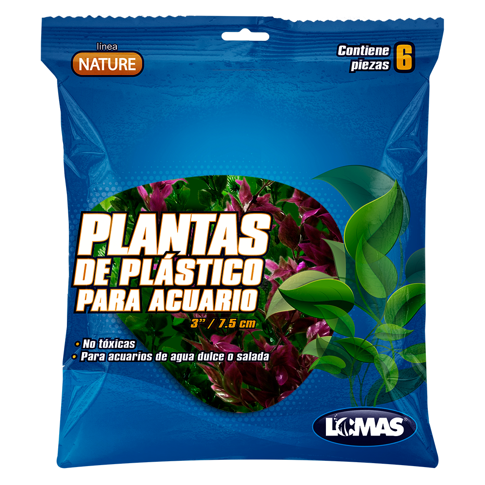 Foto 2 pulgar | Lomas Plantas De Plástico Surtidas De 7.5 Centímetros Para Acuario Y/o Peceras Con 6 Piezas