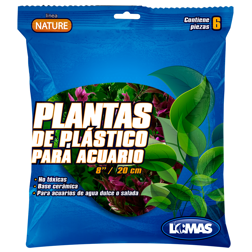 Foto 2 pulgar | Lomas Plantas De Plástico Surtidas De 20 Centímetros Para Acuario Con 6 Piezas